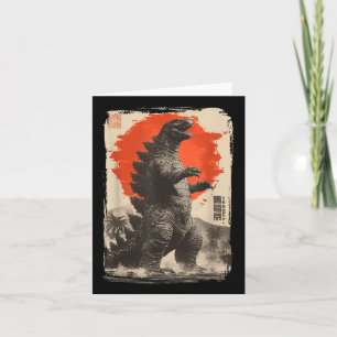 Retro Clic Zeldzame Japanse Kunst Reusachtig Kaiju Kaart