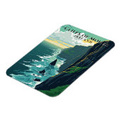 Retro Cliffs of Moher Ireland Landschapsreizen Magneet (Linkerzijde)