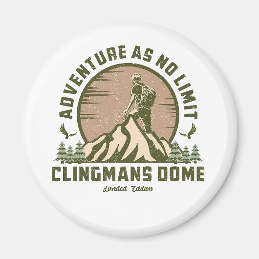Retro Clingmans Dome Hike Sunset T-shirt Magneet (Voorkant)