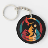 Retro Clingmans Dome Hike Sunset T-shirt Sleutelhanger (Voorkant)