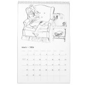 Retro Clip Art Volwassen Kleurboek Kalender (Mar 2026)