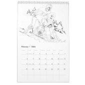 Retro Clip Art Volwassen Kleurboek Kalender (Feb 2026)