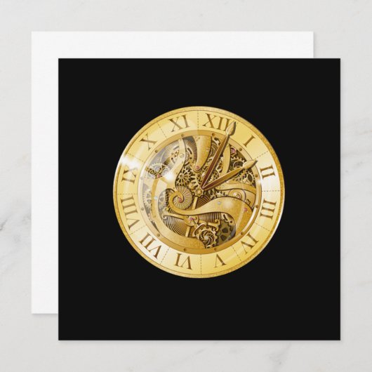 Retro Clock Watch Time Traveler Fiction Gi Kaart (Voorkant / Achterkant)