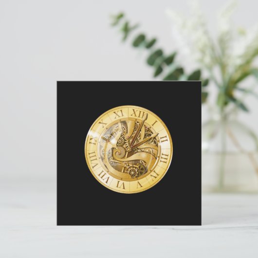  Retro Clock Watch Time Traveler Fiction Gi Kaart (Staand voorkant)