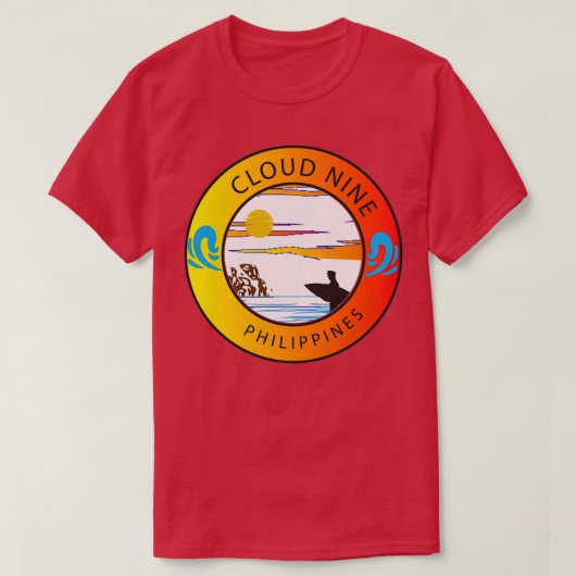 Retro Cloud Nine Filipijnen surfen T-shirt (Design voorkant)