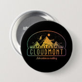 Retro Cloudmont Ski Avontuur wacht Ronde Button 7,6 Cm (Voorkant /achterkant)