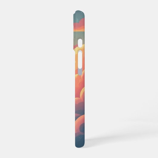 Retro Cloudy Horizon iPhone 16 Hoesje (Linkerkant)