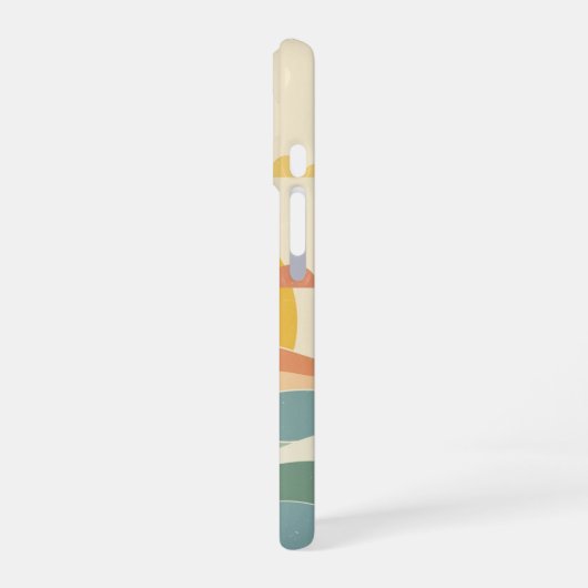 Retro Cloudy Sun iPhone 16 Hoesje (Linkerkant)