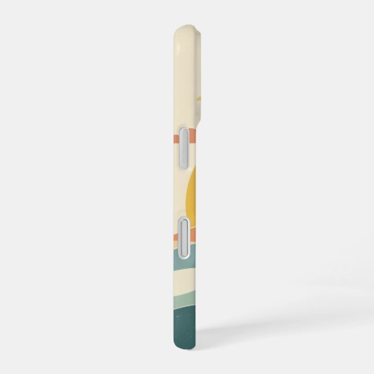 Retro Cloudy Sun iPhone 16 Hoesje (Rechterkant)