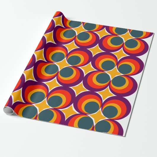 Retro Clovers Cadeaupapier (Uitgerold)