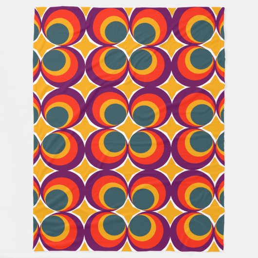 Retro Clovers Fleece Deken (Voorkant)