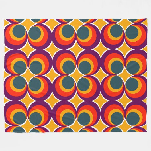 Retro Clovers Fleece Deken (Voorkant (Horizontaal))