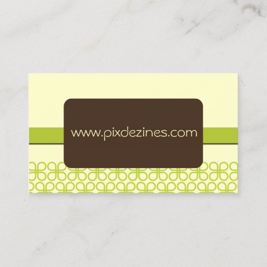 Retro Clovers Pattern / Moss Green Visitekaartje (Achterkant)