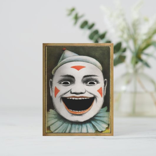 Retro Clown Briefkaart (Staand voorkant)