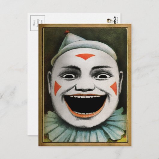 Retro Clown Briefkaart (Voorkant / Achterkant)