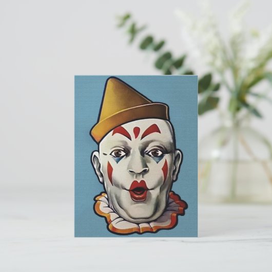 Retro Clown Briefkaart (Staand voorkant)
