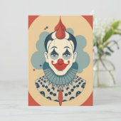 Retro Clown Collectie Kaart (Staand voorkant)