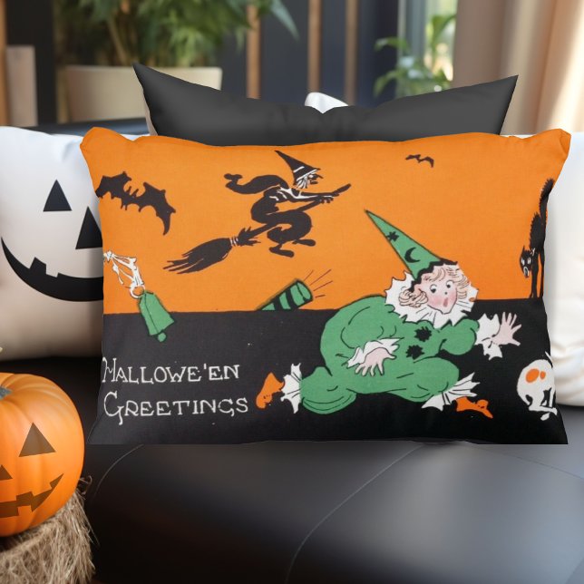  Retro Clown Meisje Halloween Accent Kussen (Vintage Retro Clown Girl Halloween Accent Pillow)