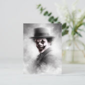 Retro Clown Portrait With Hat Briefkaart (Staand voorkant)