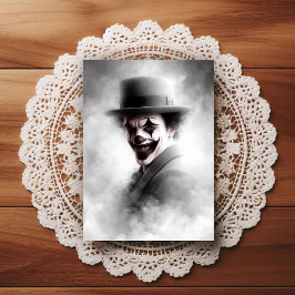 Retro Clown Portrait With Hat Briefkaart