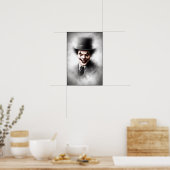 Retro Clown Portret Met Hoed Poster (Keuken)