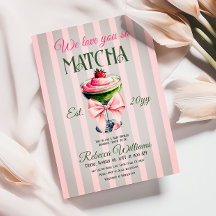 Retro Club Pink Bow Love You Matcha Baby shower