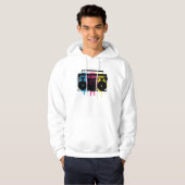 Retro CMYK Boombox Grafitti Spray Paint Design Hoodie (Voorkant volledig)