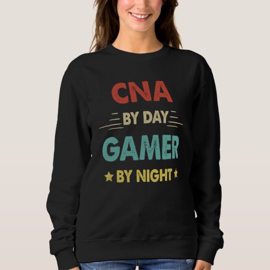 Retro Cna By Day Gamer By Night Trui (Voorkant)