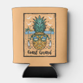 Retro Coast Guard Beach artwork aan beide zijden Blikjeskoeler (Achterkant)