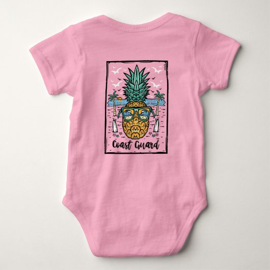 Retro Coast Guard Beach artwork aan beide zijden Romper (Achterkant)
