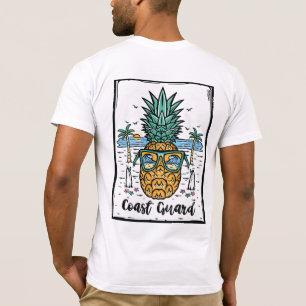 Retro Coast Guard Beach artwork aan beide zijden T-shirt