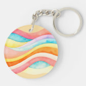 Retro Coastal Beach Aesthetic Mom Sleutelhanger (Achterkant)