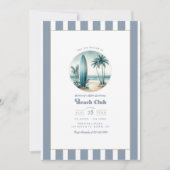 Retro Coastal Beach Club Verjaardagsfeest Kaart (Voorkant)