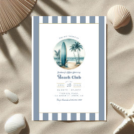 Retro Coastal Beach Club Verjaardagsfeest Kaart