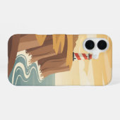 Retro Coastal Lighthouse iPhone 16 Hoesje (Achterkant horizontaal)