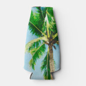 Retro Coastal Tropical Beach bruiloft gepersonalis Flesjeskoeler (Voorkant)