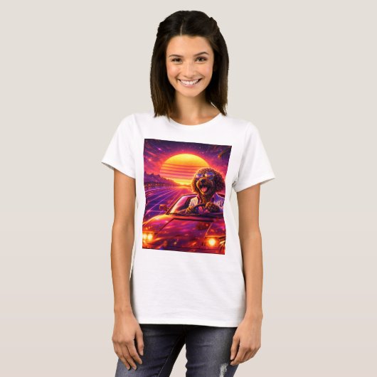 Retro Cockapoo Bestuurder Tshirt 80s Auto (Voorkant volledig)