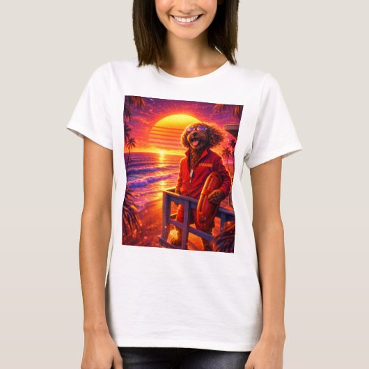 Retro Cockapoo Lifeguard T Shirt (Voorkant)