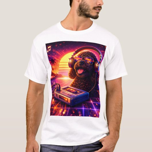 Retro Cockapoo Muziekt-shirt 80s Esthetiek T-shirt (Voorkant)