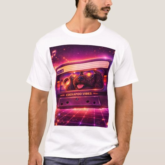 Retro Cockapoo Vibes T Shirt 80s Cassette (Voorkant)