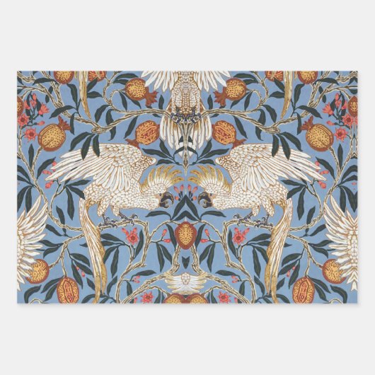 Retro Cockatau en Pomegranate Pattern Inpakpapier Vel (Voorkant 2)