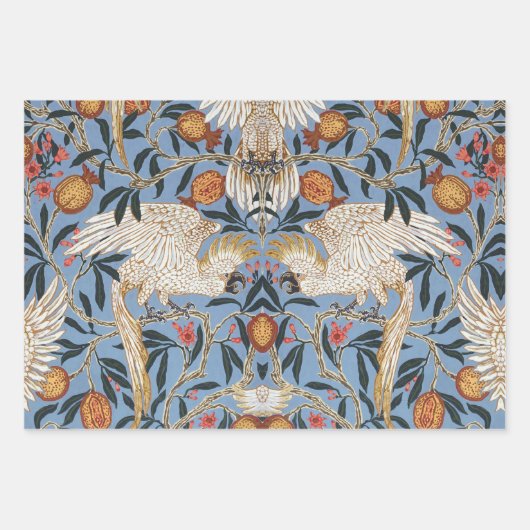Retro Cockatau en Pomegranate Pattern Inpakpapier Vel (Voorkant)
