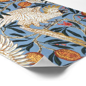 Retro Cockatau en Pomegranate Pattern Poster (Hoek)