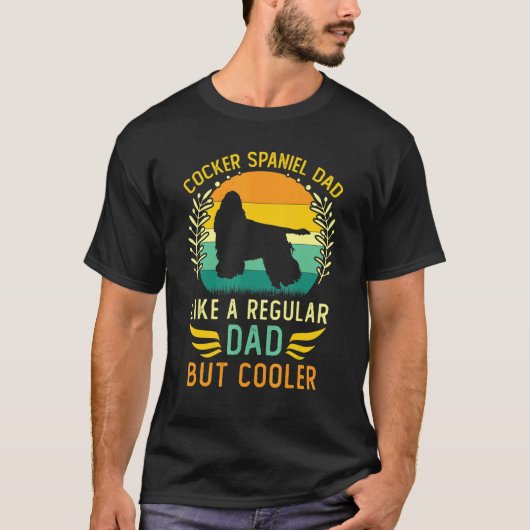 Retro Cocker Spaniel Pap Vaderdag T-shirt (Voorkant)