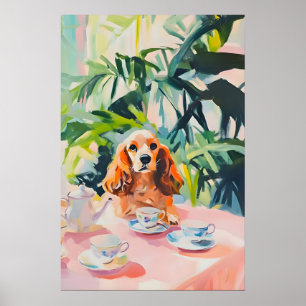 Retro Cocker Spaniel Poster, Cocker Spaniel Olie Poster