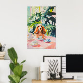 Retro Cocker Spaniel Poster, Cocker Spaniel Olie Poster (Thuiskantoor)