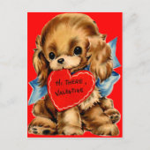 Retro Cocker Spaniel Puppy Valentijn Feestdagenkaart (Voorkant)