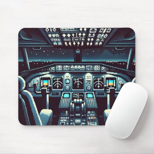 Retro Cockpit Mousepad (donker) Muismat (Met muis)