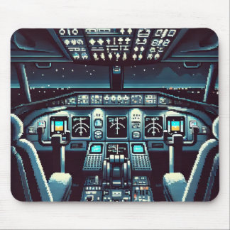 Retro Cockpit Mousepad (donker) Muismat