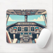 Retro Cockpit Mousepad (licht) Muismat (Met muis)